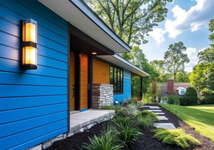 Two-story home exterior repaint completed in Muncie Indiana